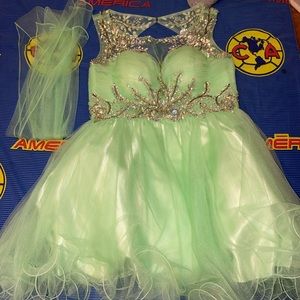 Prom dress with shawl